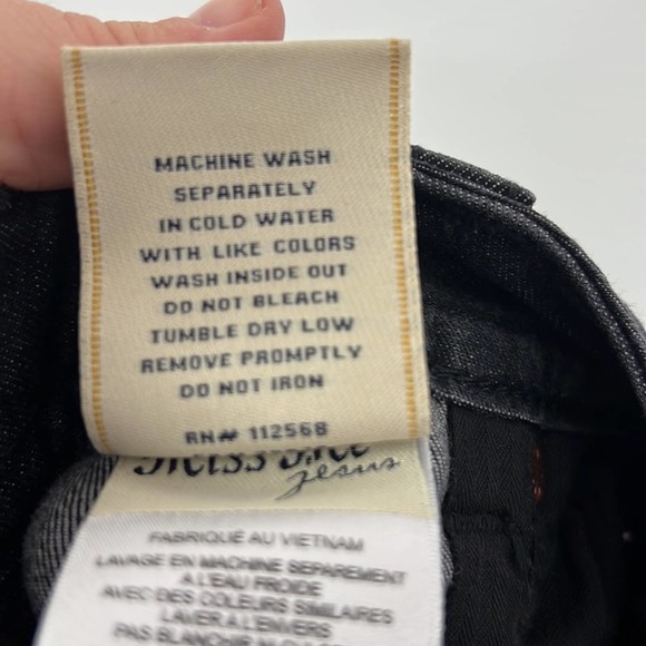 MISS ME Signature Cuffed Skinny Black Embellished & Embroidered Jeans Womens 29 - Picture 10 of 14